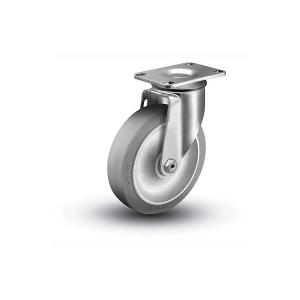 Colson 2 Series Swivel Plate Caster 2.03256.441 - Rubber on Polyolefin 3-1/2" Dia. 250 Lb.